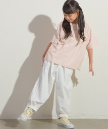 OMNES(オムネス)/【OMNES】キッズ 梨地ビックボックス半袖Tシャツ/ライトピンク