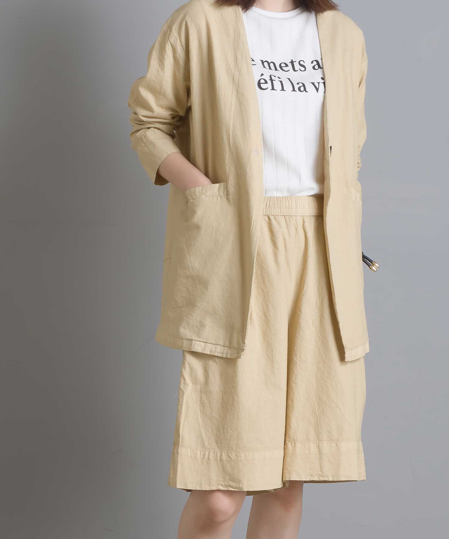 セール】【OMNES Another Edition】製品染め コットンショートパンツ