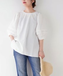 NICE CLAUP OUTLET(ナイスクラップ　アウトレット)/【natural couture】タックギャザーボリューム袖2WAYブラウス/オフ