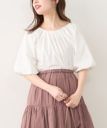 NICE CLAUP OUTLET(ナイスクラップ　アウトレット)/【natural couture】ボリュームスリーブ2WAYギャザーブラウス/オフ