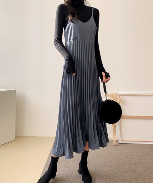 セール Doula Doula プリーツ切り替えキャミワンピース 21秋冬商品 韓国ファッション ドゥーラドゥーラ Doula Doula Magaseek