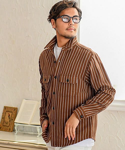 Ciao ストライプ柄長袖ヘビーネルシャツ メンズ 厚手 ストライプ Cpoシャツ ストライプシャツ フランネルシャツ 長袖シャツ 暖かい ヘビーウェイト 秋 エスビーセレクト Sb Select Magaseek