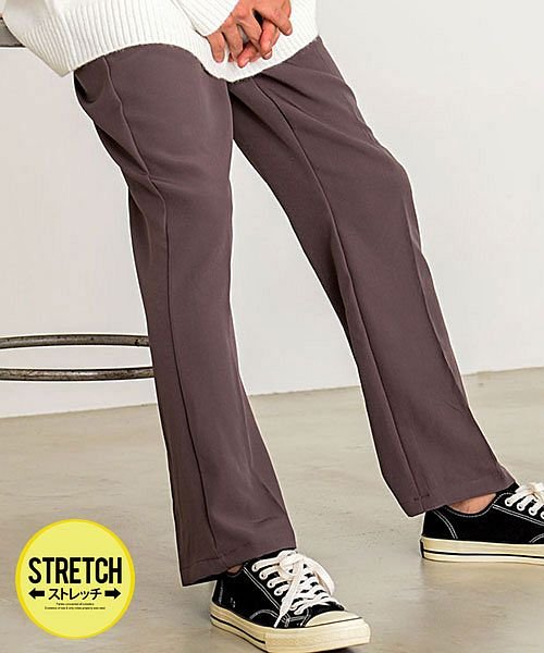 Sb Select ストレッチフレアパンツ メンズ スラックス フレア シューカットパンツ パンツ ストレッチ 美脚 脚長 ボトムス 無地 シンプル Tr 伸縮 エスビーセレクト Sb Select Magaseek