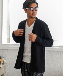 Cavaria ふくれジャガードノーカラー長袖カーディガン メンズ ロングカーディガン 無地 ブランド ノーカラー シンプル ポケット 秋 B キャバリア Cavaria Magaseek
