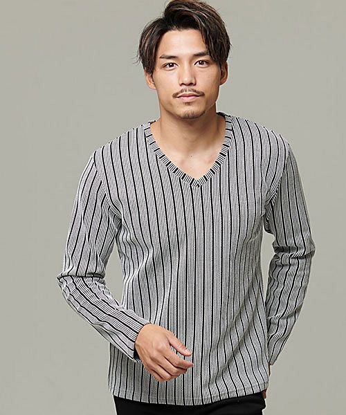 セール Cavaria ストライプ柄vネック長袖tシャツ メンズ 長袖 トップス カットソー インナー ロンt Vネック ストライプ柄 細身 タイト ストレッチ カジュ キャバリア Cavaria Magaseek セール Cavaria ストライプ柄vネック長袖tシャツ メンズ 長袖 トップス カットソー インナー ロンt Vネック ストライプ柄 細身 タイト ストレッチ カジュ キャバリア Cavaria Magaseek