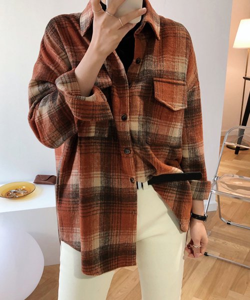 セール チェック柄シャツ 秋冬 レディース 長袖 アイモン Aimoon Magaseek
