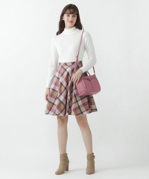 セール クレストブリッジチェックハーフループツイードニットコンビワンピース Blue Label Crestbridge Blue Label Crestbridge Magaseek