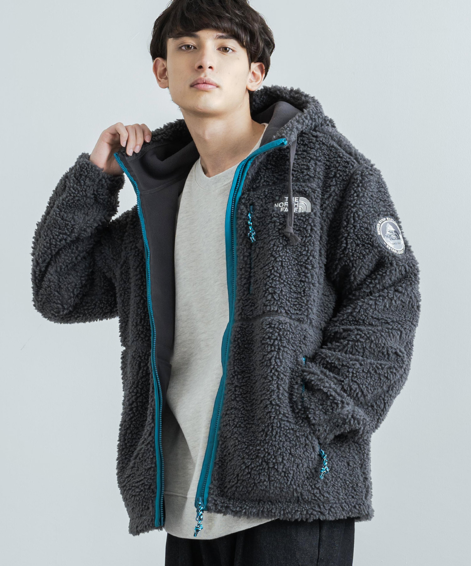 THE NORTH FACE ノースフェイス 韓国 PLAY GREEN FLEECE HOODIE ボアフリースジャケット メンズ レディース  パーカー ブル