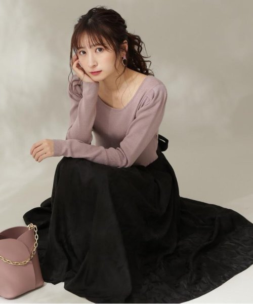 セール 美人百花12月号掲載 ジャガードニットドッキングワンピース プロポーション ボディドレッシング Proportion Body Dressing Magaseek