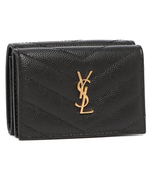 サンローランパリ 三つ折り財布 タイニー オリガミ モノグラム ウォレット ブラック レディース SAINT LAURENT PARIS 668274 BOWA LAURENT PARIS サンローランパリ 三つ折り財布 タイニー オリガミ モノグラム ウォレット ブラック レディース SAINT