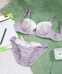 fran de lingerie(フランデランジェリー)/Shiny Shower シャイニーフラワー ブラ&ショーツセット B65－G80カップ/グレー