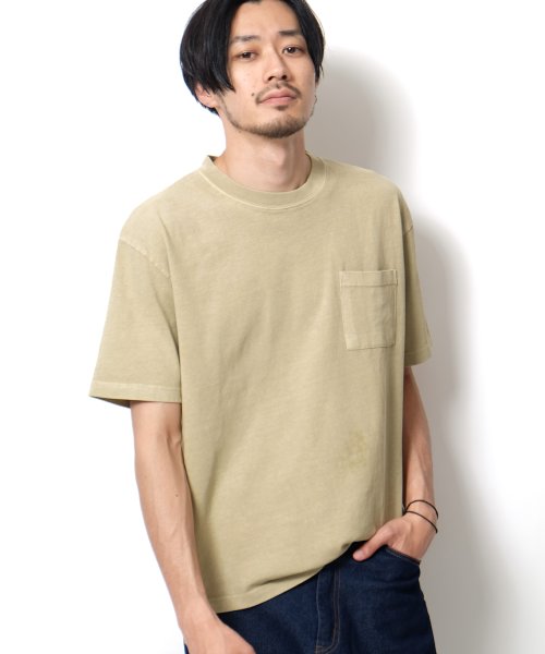 ZIP FIVE(ジップファイブ)/【93703606】USコットンピグメント半袖Tシャツ/ベージュ