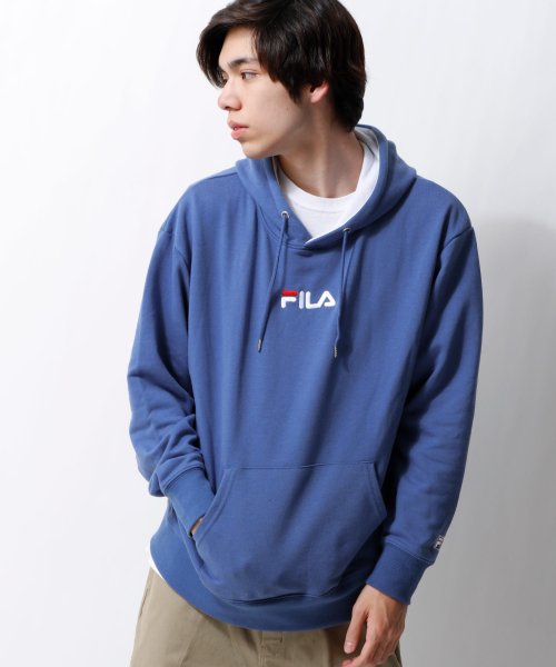 ZIP FIVE(ジップファイブ)/【fh7474】FILA/フィラ センターワンポイント刺繍プルオーバーパーカー/ブルー