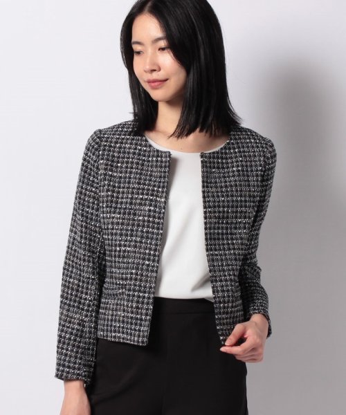 セール】ファンシーツィードノーカラージャケット (504341782  