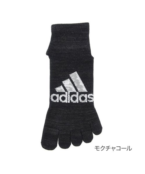 adidas(adidas)/福助 公式 靴下 メンズ ビッグロゴ すべり止め付き 5本指 ショート丈 ソックス 06192w スポーツ/チャコールグレー