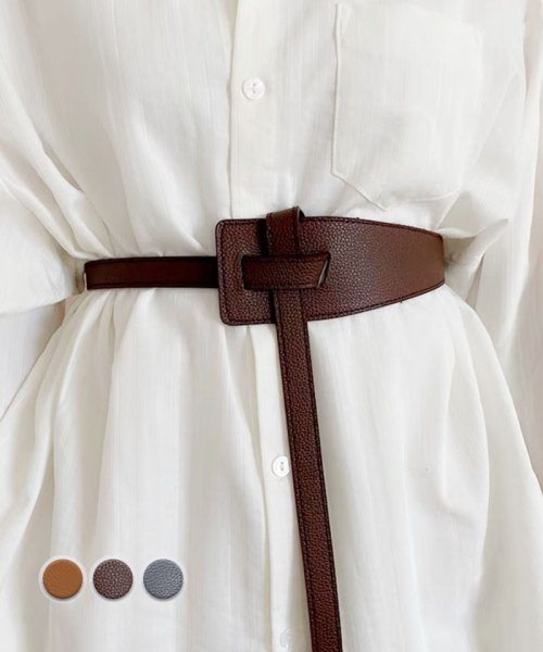セール ベルト 革 結ぶタイプ ウエストマーク オシャレ ファッション シンプル ノーバックル 装飾ベルト ウエストベルト カッコイイ セイヘイショップ Seiheishop Magaseek