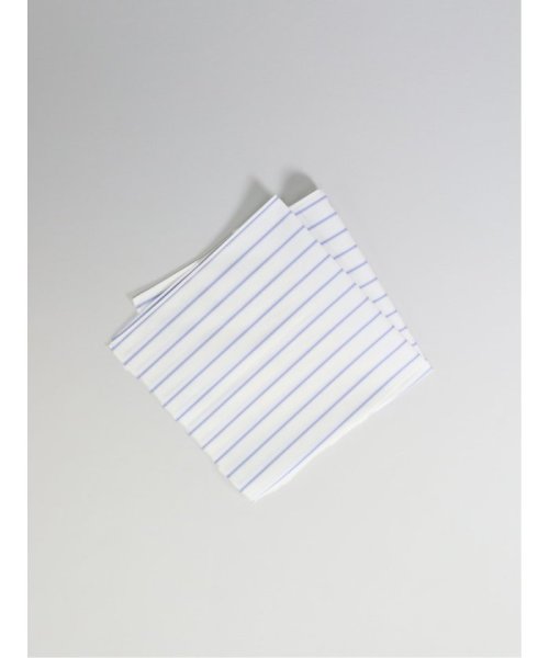 TAKA-Q(タカキュー)/日本製布帛ハンカチ ストライプ/ホワイト