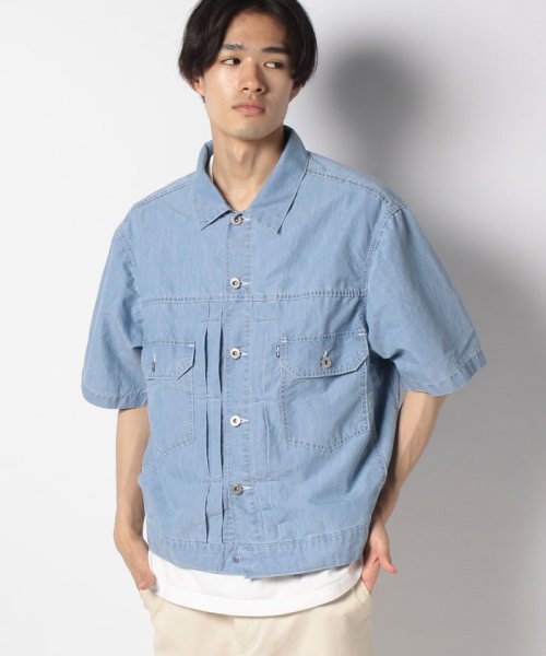 LEVI’S OUTLET(リーバイスアウトレット)/LMC SHORT SLEEVE TRUCKER LMC ROVE/ライトインディゴブルー