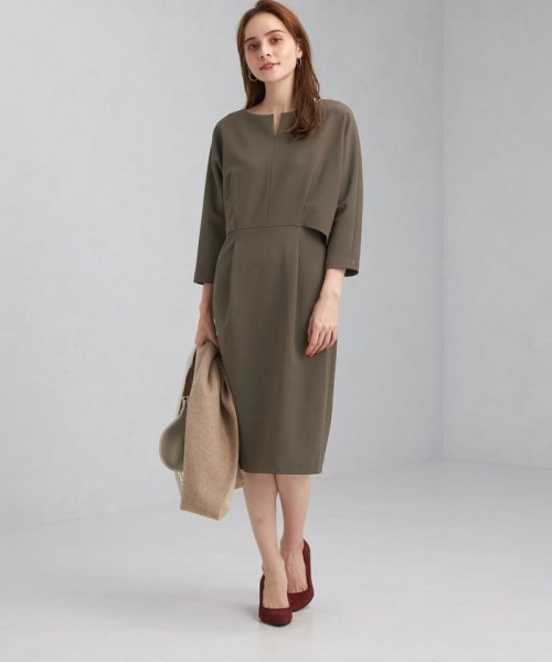 ダブルクロス ワンピース ウォッシャブル ストレッチ 防シワ グリーンレーベルリラクシング Green Label Relaxing Magaseek