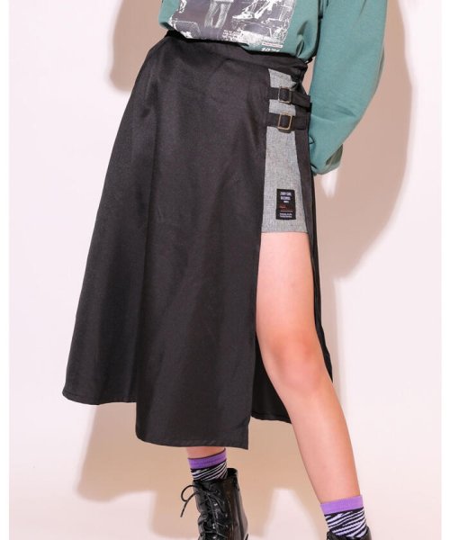 ZIDDY(ジディー)/【ニコ☆プチ掲載】 スカート 付き グレンチェック ショートパンツ (130~1/グレー系
