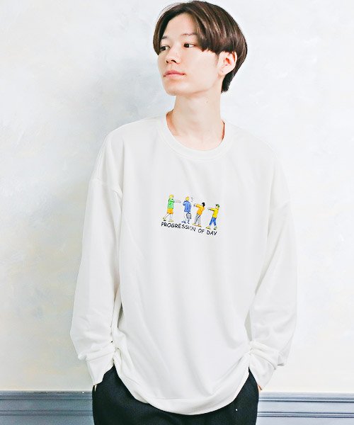 セール イラスト刺繍スウェットビッグトレーナー トレーナー メンズ スウェット 刺繍 ロゴ イラスト クルーネック ビッグシルエット ラグスタイル Luxstyle Magaseek