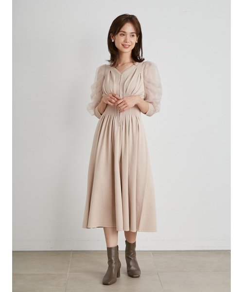 セール フロントホックシースルースリーブワンピース スナイデル Snidel Magaseek