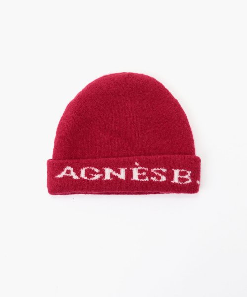 agnes b. BABY OUTLET(アニエスベー　ベビー　アウトレット)/【Outlet】AB38 L BONNET ベビー ロゴニットキャップ/レッド