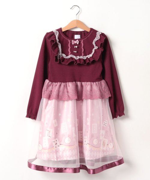 セール トランプ ネコ柄フリルワンピース アクシーズファムキッズ Axes Femme Kids Magaseek