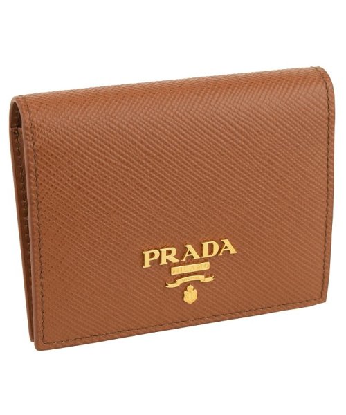 PRADA(プラダ)/【PRADA(プラダ)】PRADA プラダ 二つ折り財布 コインケース付/COGNAC