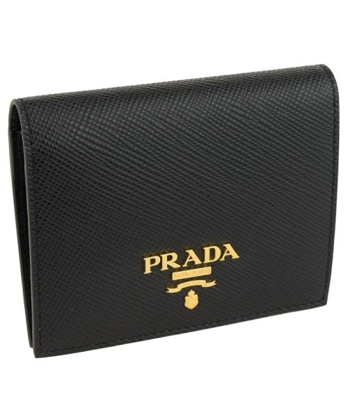 PRADA(プラダ)/【PRADA(プラダ)】PRADA プラダ 二つ折り財布 コインケース付/ブラック
