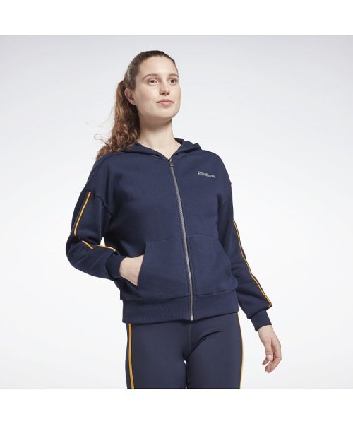 Reebok(Reebok)/パイピング ジップアップ フーディー / Piping Zip－Up Hoodie/ブルー