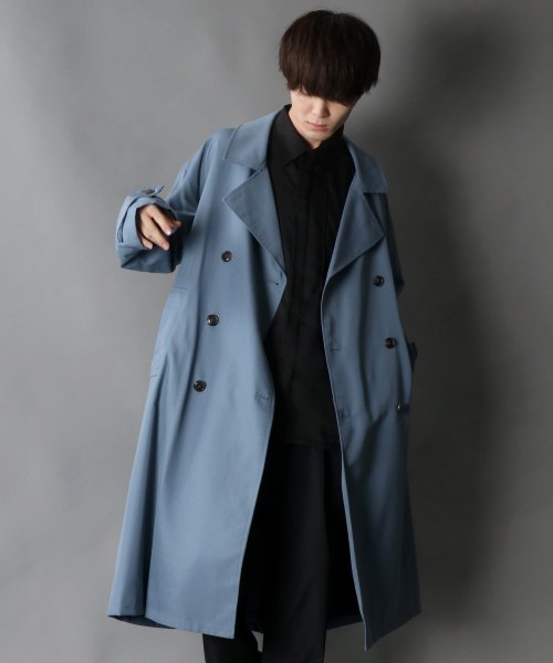 SITRY(SITRY)/【SITRY】T/R over size long trench coat/オーバーサイズ ロングトレンチコート/ブルー