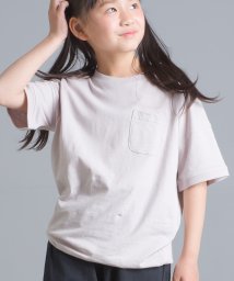 OMNES(オムネス)/【OMNES】キッズ 綿麻カット ビッグ半袖プリントTシャツ/パープル