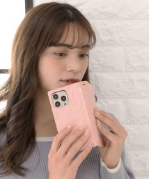 rienda(リエンダ)/スマホケース iphone14 14Pro 13 13Pro 13mini ケース ブランド リエンダ rienda クロコ 型押し 手帳型/ピンク