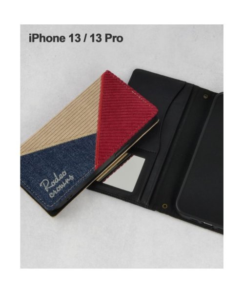 iphone13 ケース 手帳型 iphone13pro ケース 手帳型 ブランド ロデオクラウンズ rodeocrowns 手帳ケース コーデュロイ デニム(504354702) ロデオクラウンズ(RODEO CROWNS) MAGASEEK iPhone13proケース ブラック 手帳型