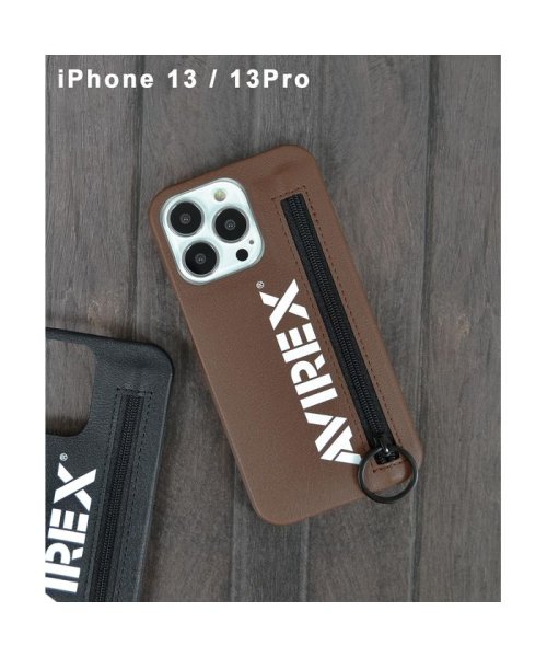 Iphone13 ケース 薄型 ブランド Avirex アヴィレックス メンズ ジップ 背面ケース Iphone13pro ケース Avirex メンズ エムファクトリー Mーfactory Magaseek