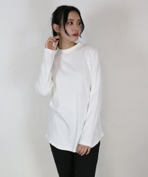 atONE/無地ロング Tシャツ ロンT プチハイネック 男女兼用 レディース M L LL 3L 4L 春夏秋冬 楽ちん 大きいサイズカジュアル コットン ナチュラル シ/504355571