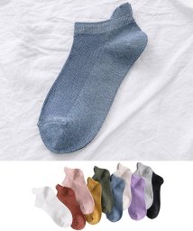 shoppinggo(ショッピングゴー)/靴下 ソックス レディース 冷えとり靴下 蒸れない くつ下 socks フットウェア ショート丈 アンクルソックス/ブルー