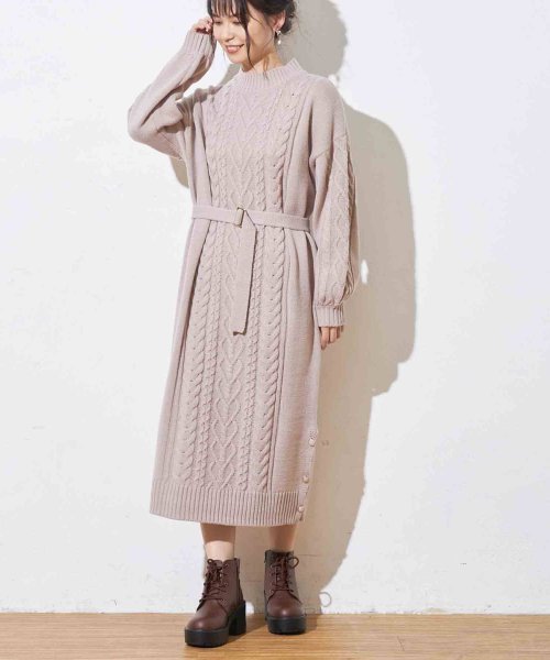 セール ケーブルニットワンピース共ベルト付 オリーブデオリーブ Olive Des Olive Magaseek セール ケーブルニットワンピース共ベルト付 オリーブデオリーブ Olive Des Olive Magaseek