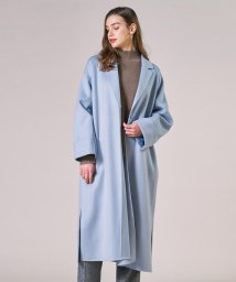 Viaggio Blu(ビアッジョブルー)/【大きいサイズ】SP140リバーシャルム加工ロングコート/ブルー