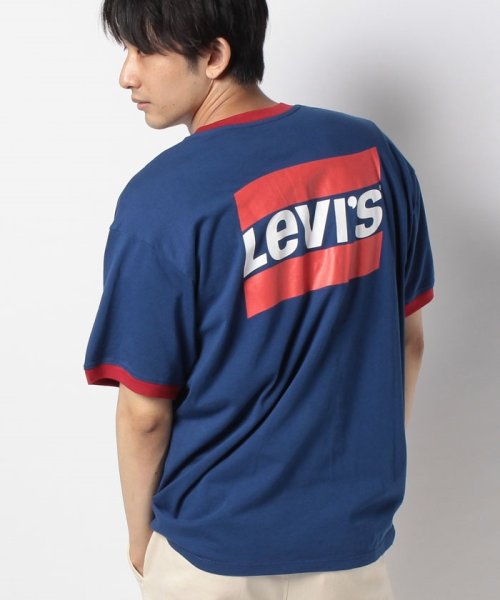 LEVI’S OUTLET(リーバイスアウトレット)/UNISEX SS GRAPHIC RINGER WAVING SW NAVY PEONY/ブルー