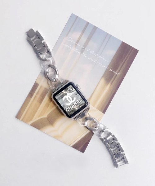 aimoha(aimoha（アイモハ）)/Apple Watch Band/アップルウォッチチェーンバンド 〈38－40mm、42－44mm用〉/シルバー