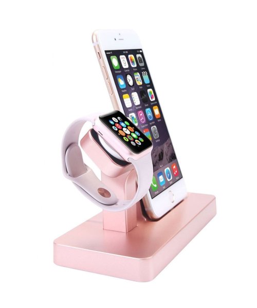 aimoha(aimoha（アイモハ）)/iphone/第1234世代apple watch 、iPod　一緒に充電スタンド【B】/ピンク