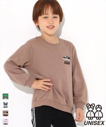 ANAP KIDS(アナップキッズ)/ワンポイント刺繍ミニ裏毛トレーナー/モカ