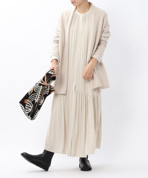 L サテンティアードシャツワンピース 洗える アンタイトル Untitled Magaseek