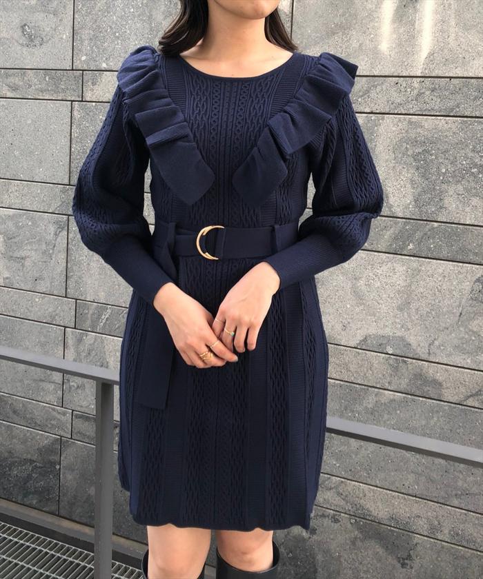 セール】フリルニットワンピース(504346124) | レディアゼル(REDYAZEL