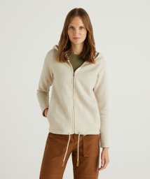 BENETTON (women)(ベネトン（レディース）)/ジップアップスウェットフードパーカー/オフホワイト