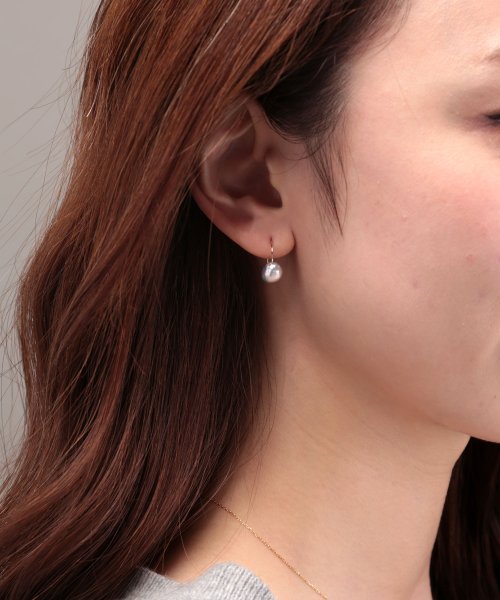 Manon S Selection 1粒グレー淡水パールフックピアス サンキョウショウカイ Sankyoshokai Magaseek