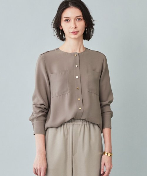 Steady 1月号掲載 Stow ラウンドネックブラウス ベイジ Beige Magaseek