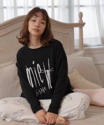 VIS(ビス)/【ViSage】【ViS CHAT】プリント裏毛Tシャツ/ブラック（01）